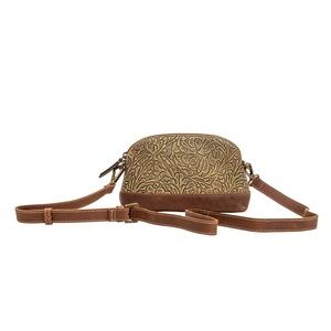 Myra shoulder tooled leather crossbody purse. Myra Leather Crossbody Purse. NWT